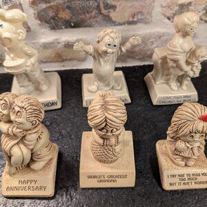 Vintage Lot Of (6) R&W Berries & Paula Whimsical Statuettes 1970's Made In USA